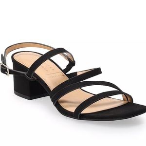 LC buckle closure & open toe 02 women's dress sandals | size : 8.5 | Black | $30